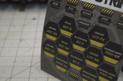 Alpha Strike Unit Identification Stickers